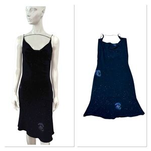 Y2K Style Black Slip Dress